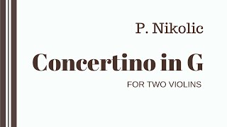 Nikolic  Violin Concertino in G Major arranged for Two Violins [upl. by Adelle]