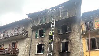 Taleggio incendio in sei appartamenti il 9 ottobre 2024 [upl. by Royden]