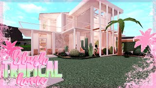 tropical mini blush home  Bloxburg speedbuild  Aylosiaღ⋆ [upl. by Portuna]