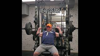 Seated Behind Neck Press 115kg253lbs [upl. by Eelsha]