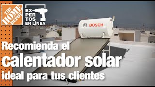 Conoce los calentadores solares  Plomería  The Home Depot Expertos [upl. by Nosimaj602]