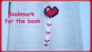 TUTORIAL Hama Beads Pyssla Perler Beads How to Make Bookmark for the book [upl. by Columba]