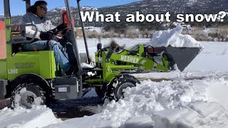 Can An ELECTRIC Loader Plow Snow NESHER L880 [upl. by Hopfinger]