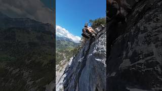 BASE jumping in Lauterbrunnen switzerland adrenaline nature mountains extremesports flying [upl. by Hcirdla]