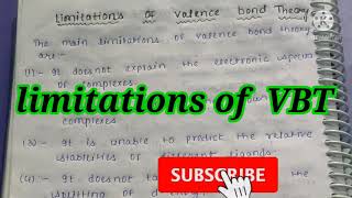 Limitations of VBT  Inorganic chemistry [upl. by Omiseno548]