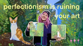 paint with me and chat about perfectionism in art [upl. by Nilhtac]