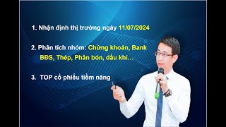 Chứng khoán hàng ngày Nhận định thị trường ngày 11072024 TOP cổ phiếu tiềm năng [upl. by Goodrow]