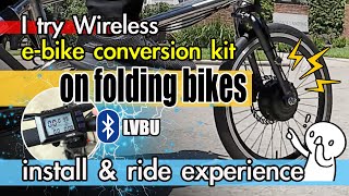 LVBU EBike Conversion Kit for Folding Bike  Wireless Aliexpress DIY Bicycle Power Wheel Hub Motor [upl. by Drescher743]