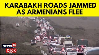 Armenia Azerbaijan Conflict  Roads Of Nagorno Karabakh As Armenians Flee  English News  N18V [upl. by Belcher820]