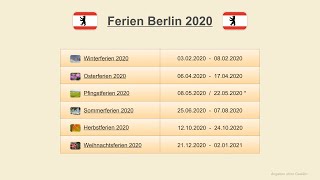 Ferien Berlin 2020 [upl. by Rodmann]