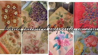 💎Hand painted dupatta design idea designer dupatta design [upl. by Kanter210]