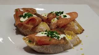 Crostini con Salmón Gravlax Pacific [upl. by Aksoyn]