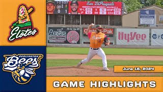 2024 Highlights Burlington Bees vs Clinton Elotes 6162024 [upl. by Ssirk]