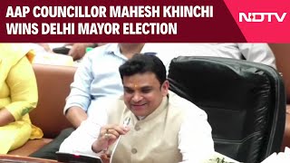 Delhi Mayor Polls  Mahesh Khinchi Becomes New Delhi Mayor [upl. by Ahsemrak]