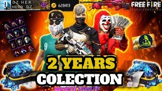 2 YEARS ID COLLECTION 😍  Free Fire Collection  Evo gun bundles emote DZHERO7 [upl. by Shiff]