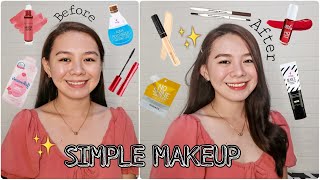 SIMPLE MAKEUP TUTORIAL FOR BEGINNERS USING AFFORDABLE PRODUCTS  Glad Ocampo [upl. by Attenrev362]