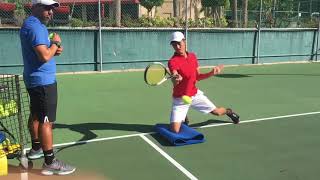 Advanced Tennis drills for open stance stance forehand open stance backhand and slice Brian Dabul [upl. by Lila]