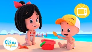 Un Día en la Playa Nuevos episodios y canciones infantiles de Cleo y Cuquín  Familia Telerín [upl. by Assili821]