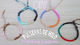 DIY PULSERAS DE HILO ➢HIPPIE WRAP Y ESPIRAL 😁 FACILES Friendship Bracelets [upl. by Asirahc858]