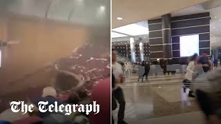 Eyewitness footage inside concert hall during attack  Moscow shooting [upl. by Acnaiv]