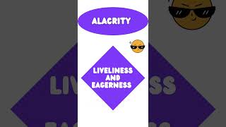 Word meaning  Alacrity explore words vocabulary shorts [upl. by Essiralc]