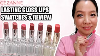 MOISTURISING AND SHINY Cezanne Lasting Gloss Lips Swatches And Review [upl. by Daukas]