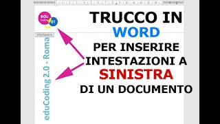 Come inserire una INTESTAZIONE IN VERTICALE A SINISTRA di un documento tutorial WORD italiano [upl. by Tolley]