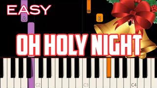 OH HOLY NIGHT  LYRICS   CHRISTMAS SONG  EASY PIANO [upl. by Douglass]