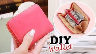 DIY PURSE WALLET TUTORIAL  Cute Red Zipper Pouch [upl. by Ainoda270]