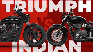 Triumph Bobber VS Indian Scout Bobber  Which Is Better [upl. by Sall]