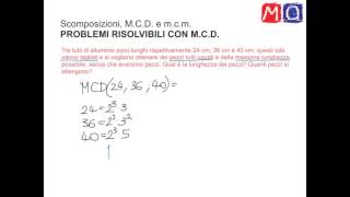 Problemi risolvibili con il MCD [upl. by Oiralednac703]