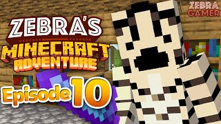 Zebras Minecraft Adventure Part 10  Enchanted Diamond Tools Trading with Villagers [upl. by Suedama]