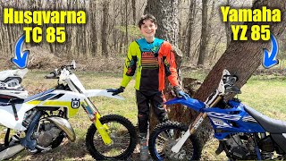 KTM Husqvarna TC 85 vs Yamaha YZ 85 2Stroke Dirt Bike SHOOTOUT [upl. by Haggar]