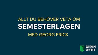 Föreläsning och frågestund om semesterlagen med Georg Frick [upl. by Eaneg]