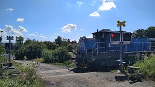 Železniční přejezd Zaječice 872024  Czech railroad crossing [upl. by Nattirb]