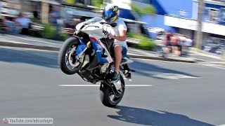 Best of Bikers 2014  Superbikes Burnouts Wheelies Revvs and loud exhaust sounds [upl. by Marigolde]