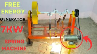 Build Flywheel Spring Machine Make Electricity Free Energy Generator 220v Using Welding Machine [upl. by Cosme]