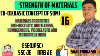 LEC16Materials properties likeDuctility brittleness homogeneous viscoelastic and isotropic in [upl. by Yaras253]