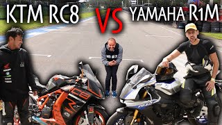 KTM RC8 VS R1M La Mejor Batalla de este Año [upl. by Nickles]