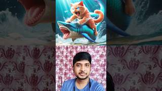 kitten save the girl from the shark cat kitten cute shortsstory cutecat [upl. by Pazit]