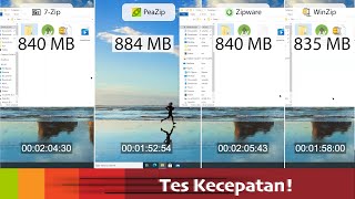 Adu Cepat Aplikasi Zip 7Zip PeaZip Zipware dan Winzip [upl. by Montanez591]