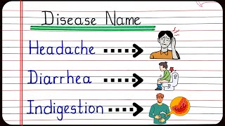 Disease names in English  Common diseases and sicknesses names  Health Vocabulary [upl. by Yllil]