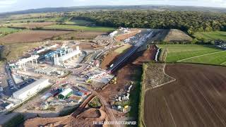 HS2 by drone at Long Itchington and Cubbington Woods in Warwickshire Rights Managed Footage [upl. by Hoo]