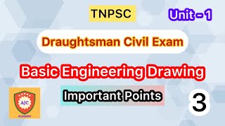 TNPSC  Draughtsman Civil ExamUnit  1Basic Engineering DrawingImportant Points  3 [upl. by Jacquetta780]