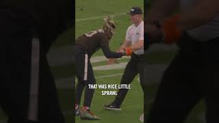 Puts ref in a headlock  David Njoku Pro Bowl Micd Up [upl. by Mahseh]