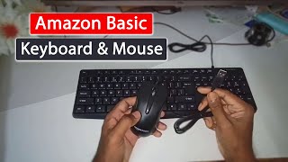 Amazon Basics Wired Keyboard and Mouse Combo for Windows Mac OS Computer Unboxing amp Review [upl. by Eecyaj757]