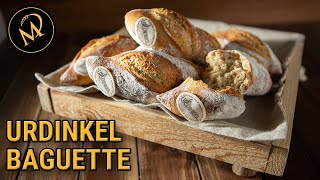 Knusprige UrDinkel Baguette Brötchen  backen mit Dinkel [upl. by Dorman]