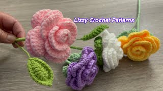 🥰Rosas a Crochet fáciles y rápidas paso a paso🌹 [upl. by Richarda]