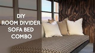 DIY room divider sofa bed combo for a school bus conversion [upl. by Kenweigh]