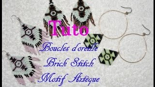 TUTO Boucles doreille franges et motif aztèque [upl. by Vite408]